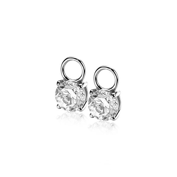 Zinzi Creoolhangers Ronde Witte Zirkonia's ZICH1300