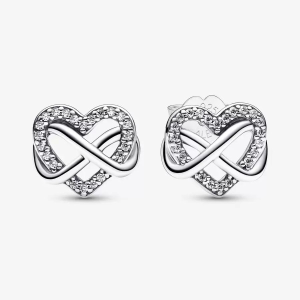 Pandora Sprankelende Oneindigheid Hart oorknopjes 292667C01