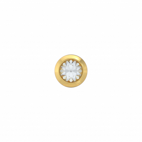 STUDEX 14K goudkleurige prikoorbellen 3mm Chrystal ronde zetting 422