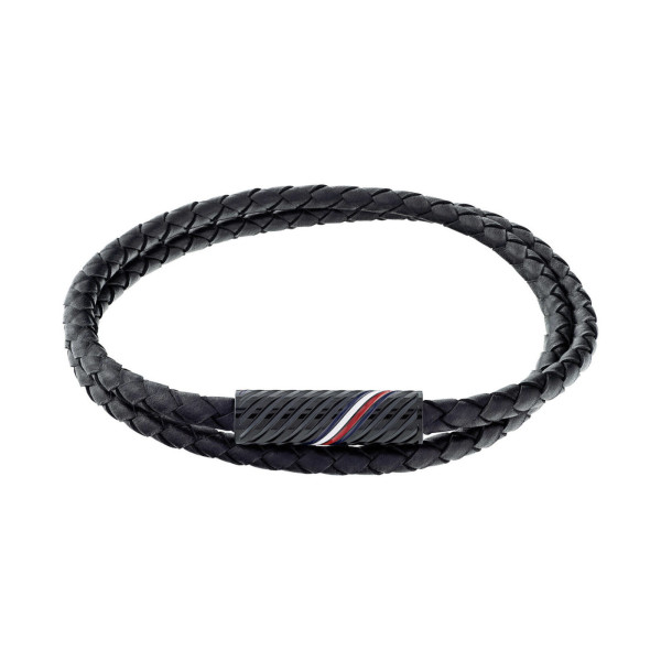 Tommy Hilfiger Zwarte Leren Herenarmband TJ2790469