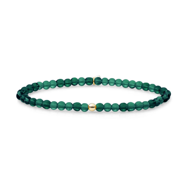 Sparkling Petrol Green Quartz Saturn armband SBG-GEM52-ADD-4MM
