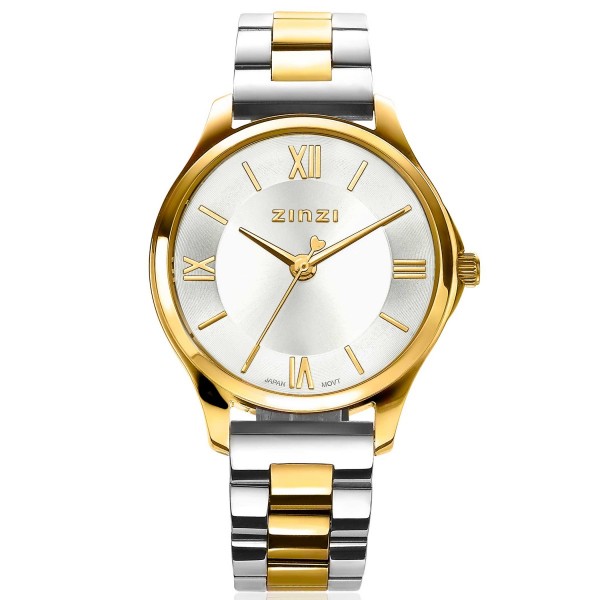 Zinzi - Classy Mini ZIW1233 Dameshorloge Bi-color Zilverkleurig + gratis Zinzi armbandje