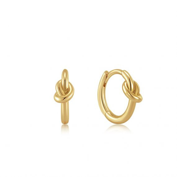 Ania Haie - Zilveren Oorringen E029-04G Huggie knot