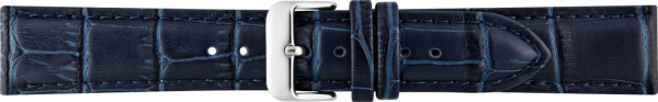 Horlogeband Kalfsleer met Alligator print Marine Blauw 00085930 14 mm