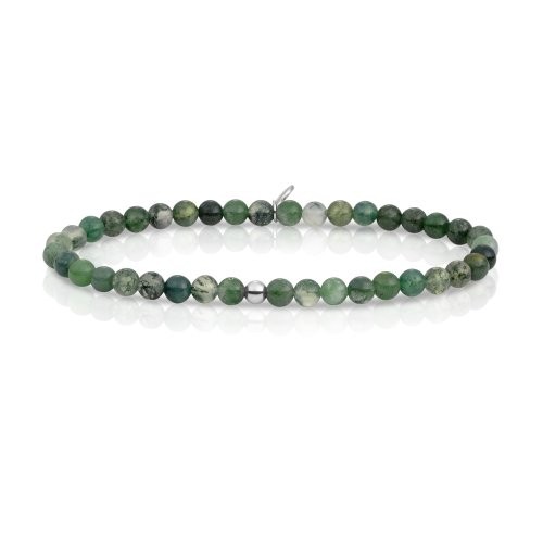Sparkling Jewels - Moss Agate Saturn Small Armband - SBG-GEM16-ADD-4MM