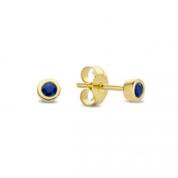 Jackie - Gouden Oorknopjes JKE20.009 Sapphire