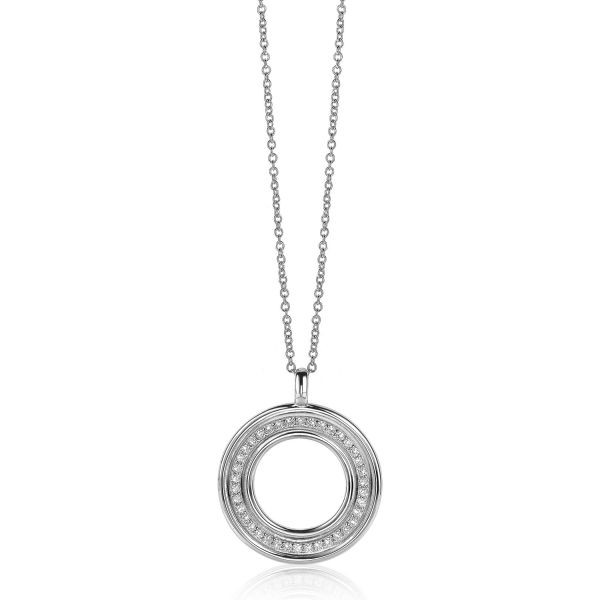 Zinzi - Zilveren Ketting ZIC2049 Ronde Hanger