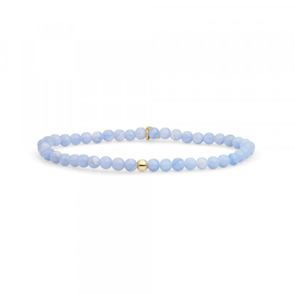 Sparkling Jewels - Saturn Small Armband SBG-GEM47-ADD-4MM Blue Lace Agate
