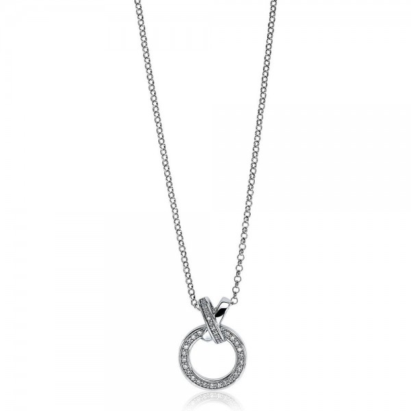 Zinzi - Zilveren Collier ZIC1816 Kruislinks Verbonden Cirkel