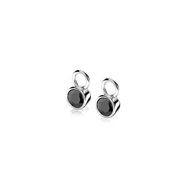 Zinzi - Zilveren Creoolhangers ZICH1486Z 7mm Zwart