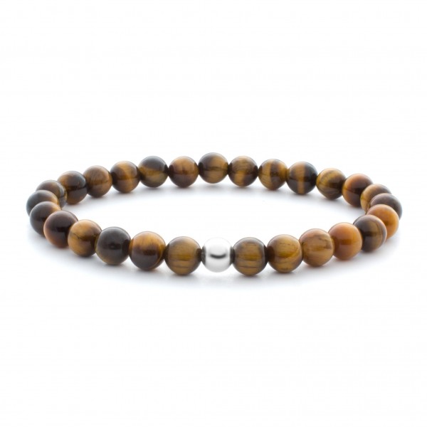 Sparkling Jewels Armband Saturn SBG-GEM09-ADD-6MM Tiger Eye 6 mm Large
