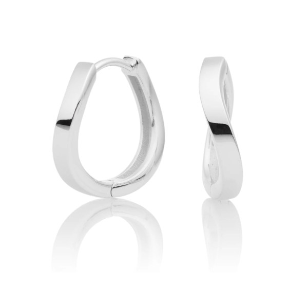 Sparkling Jewels Flare zilveren creolen 16 mm EAS01 silver polishe