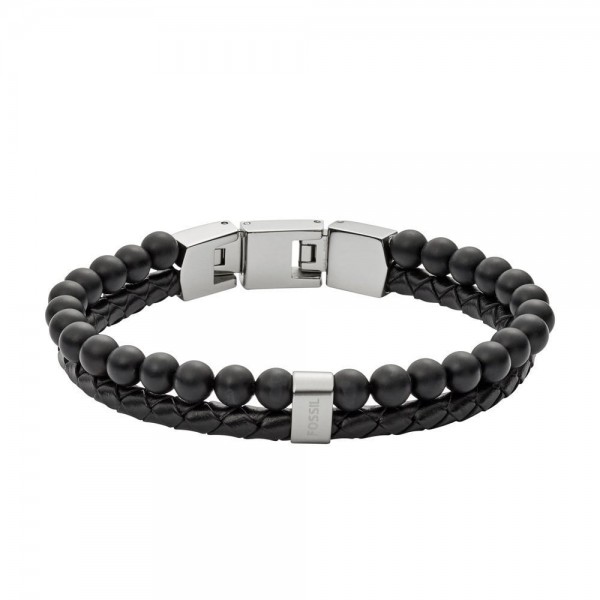 Fossil Mens Vintage Casual Heren Armband JF02763040 Zwart RVS