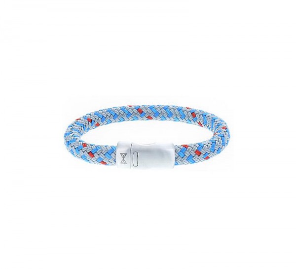 Aze Jewels - Armband AZ-BT001-D-210 Polyester - Blauw/Grijs/Rood