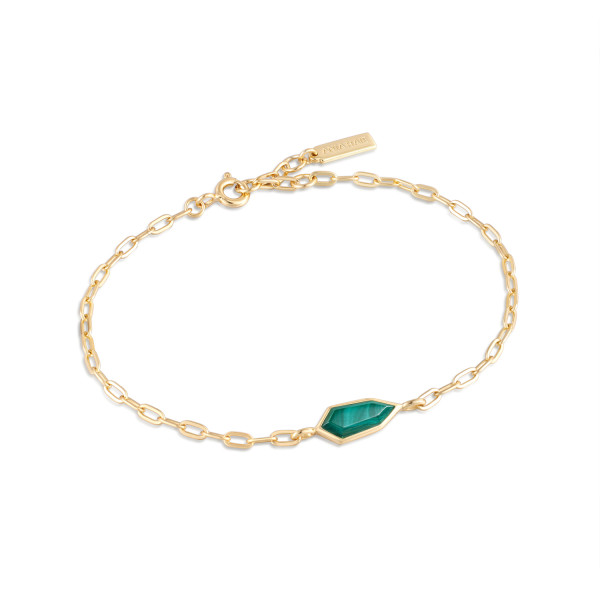 Ania Haie Malachite Emblem Chain armband B042-01G-M