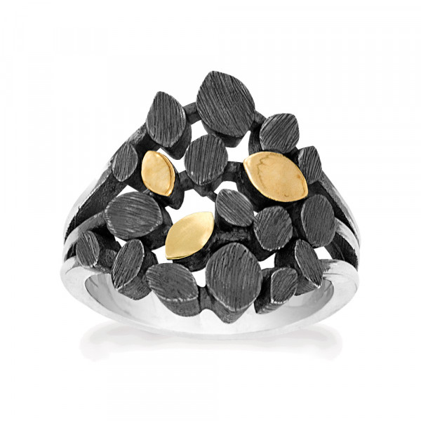 Rabinovich - Golden Spirit 76203801 Zilver Geoxideerde Ring met Goud