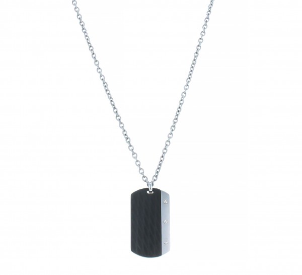 Aze Jewels - Stalen Collier AZ-NL001-A-080 Zilverkleurige Dogtag