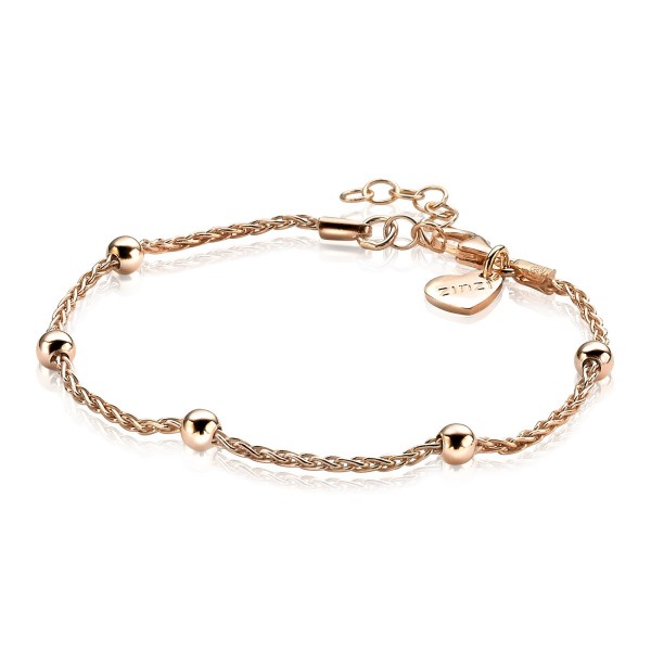 Zinzi Armband Dames Popcornschakel 5 Beads ZIA1128R Roséverguld Zilver
