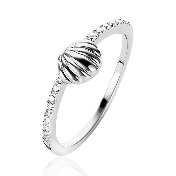 Zinzi - Zilveren Ring ZIR1885-52 Schelp met Zirkonia's