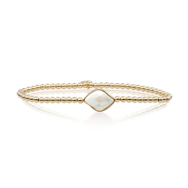Sparkling Jewels Mother of Pearl Blossom armband Goudkleurig SB-G-3MM-BSP01