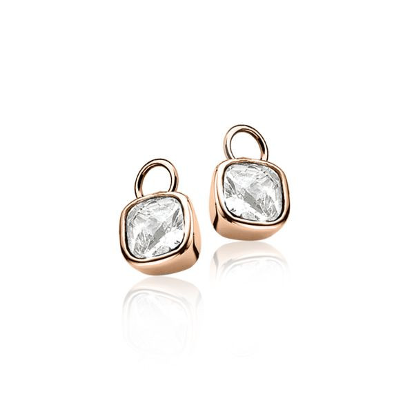 Zinzi Zilveren Oorbedels Rosékleurig Zirkonia 9mm ZICH190D (zonder oorringen)