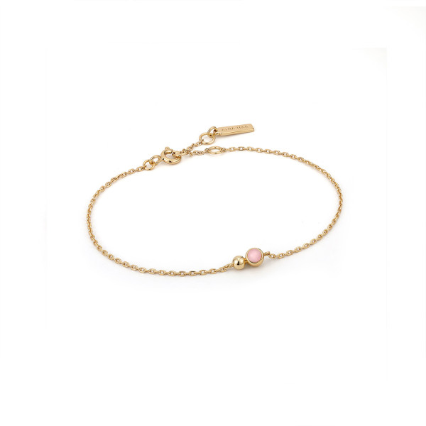 Ania Haie Orb Rose Quartz Armband Goudkleurig B045-01G-RQ