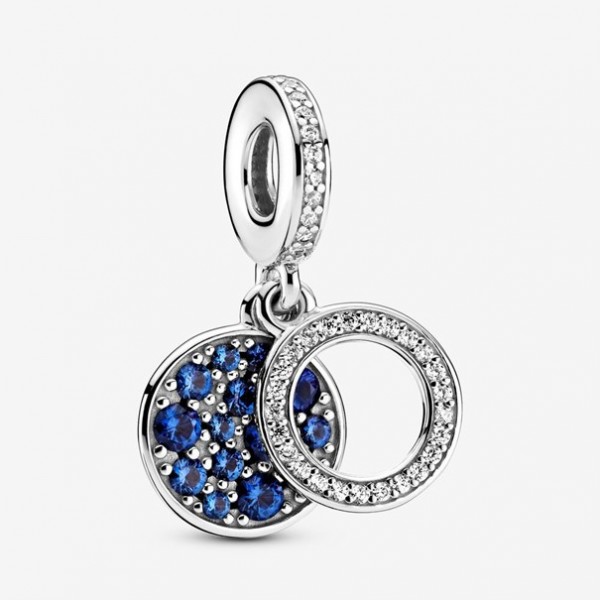 Pandora - Zilveren Colours Bedel 799186C01 Sparkling Blue disc Double