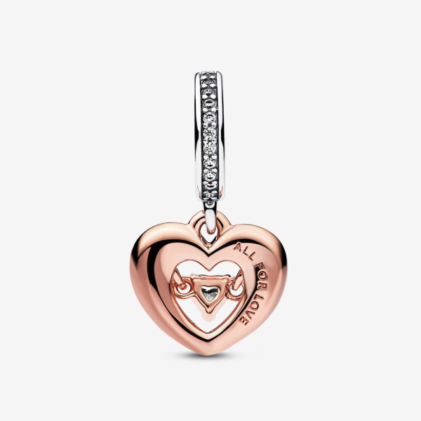 Pandora tweekleurige stralende hartvormige hangende bedel 782450C01