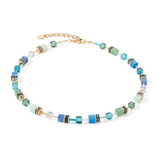 Coeur de Lion GeoCUBE Iconic Precious Ketting Groen-Turquoise 4905/10 - 0506