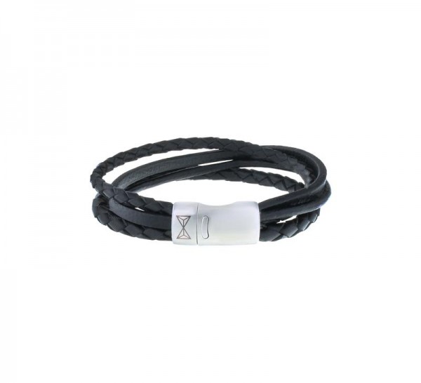 Aze Jewels - Armband AZ-BL003-A-210 Multi Leer - Zwart
