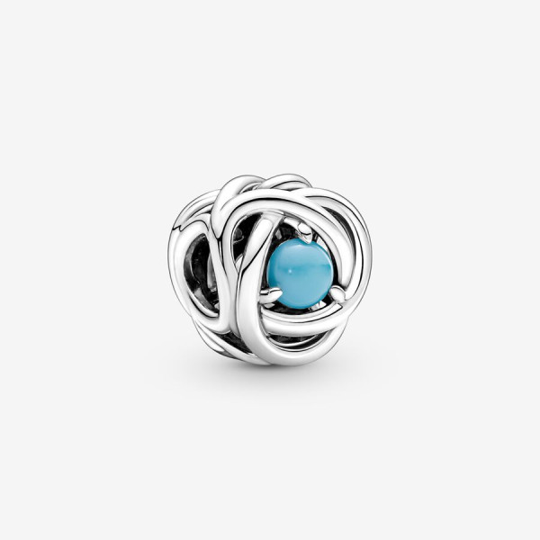 Pandora December Geboortesteen Turooisblauwe Oneindige Cirkel Bedel 790064C02