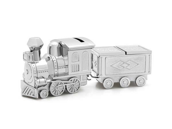 Zilverstad Spaarpot Locomotief met tanden/haarlokdoosje - Verzilverd