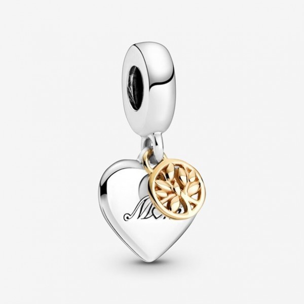 Pandora - Zilveren Bedel 799366C00 Two-Tone Familie Boom&Hart