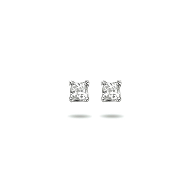 Oorknoppen Zilver Zirkonia Vierkant 3mm