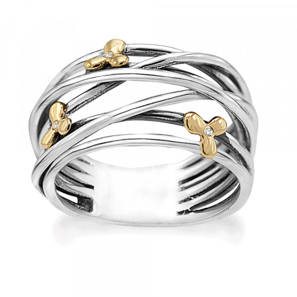 Rabinovich - Golden Flowers 74003800 Zilveren Ring met Goud