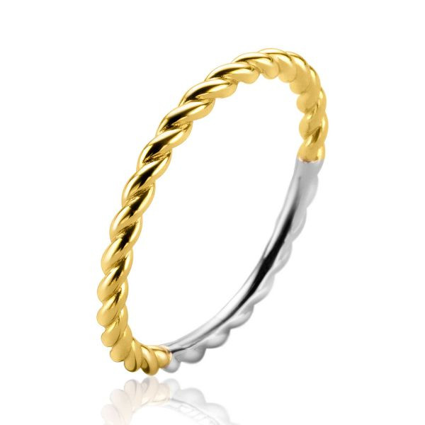Zinzi - Zilveren Ring ZIR2247-54 Goud Verguld - Gedraaid
