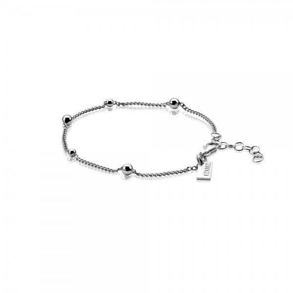 Zinzi - Zilveren Armband ZIA987 Gourmetschakel met Bolletjes