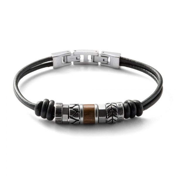 Fossil - Armband JF84196040 Leer - VIntage Casual Heren