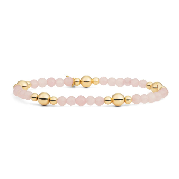 Sparkling Jewels Rose Quartz Bold Mix Armband BLK01G-G13