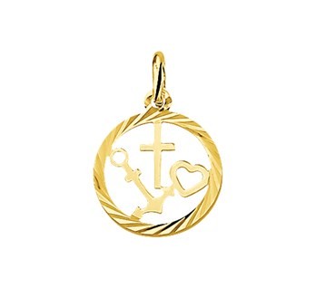 Gouden Geloof Hoop Liefde hanger bedel 14karaat