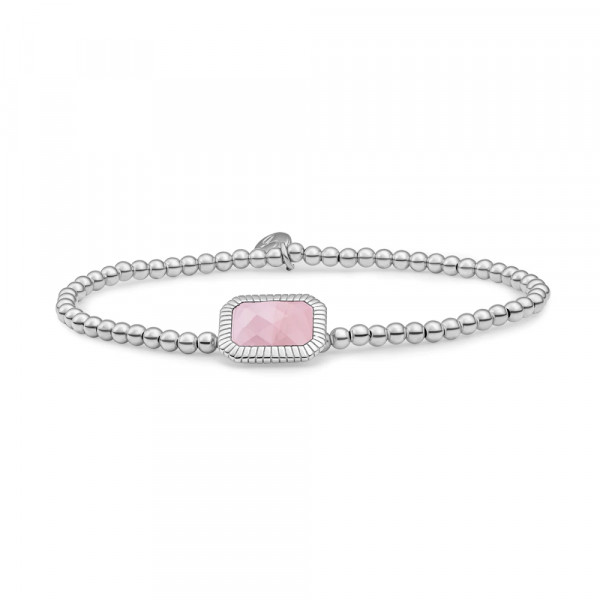 Sparkling Jewels - Baguette Armband SB-S-3MM-BAG13 Rose Quartz