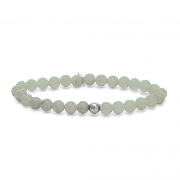 Sparkling Jewels Armband Saturn SB-GEM31-ADD-6MM Grey Agate 6 mm Large