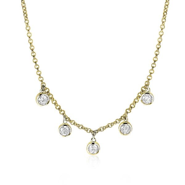 Zinzi - Goudkleurige Ketting ZIC1566G Zirkonia's