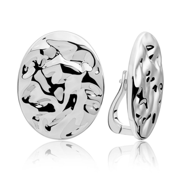 Sparkling Jewels Round Clip Oorbellen Zilverkleurig EAS26