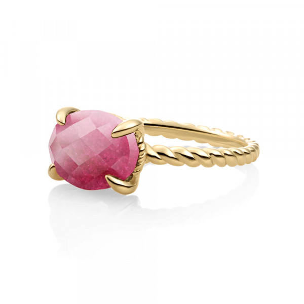 Sparkling Jewels - Fuchsia Jade SRIG03-G49-56 9K Twist Ring
