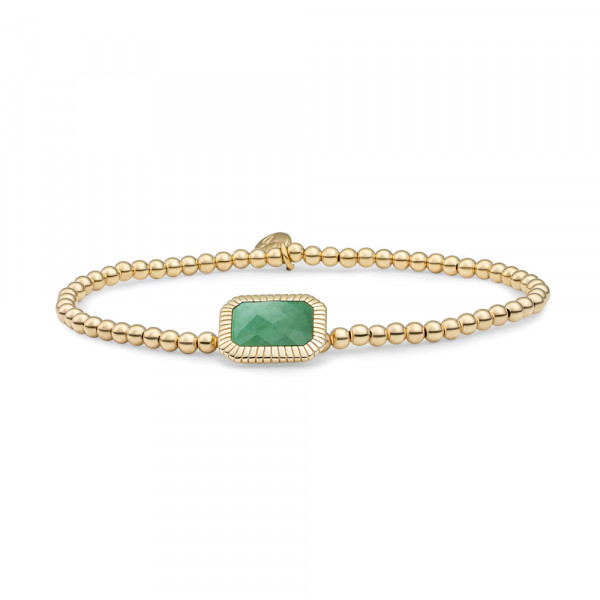 Sparkling Jewels - Green Aventurine SB-G-3MM-BAG29 Baguette Armband