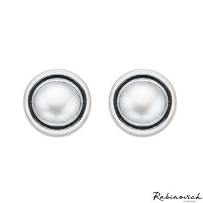 Rabinovich - Zilveren Pearl Oorknopjes 87905065 Witte Zoetwater Parel