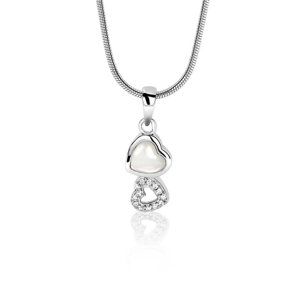 Zinzi - Zilveren Hanger ZIH1720 Twee Hartjes - Zirkonia