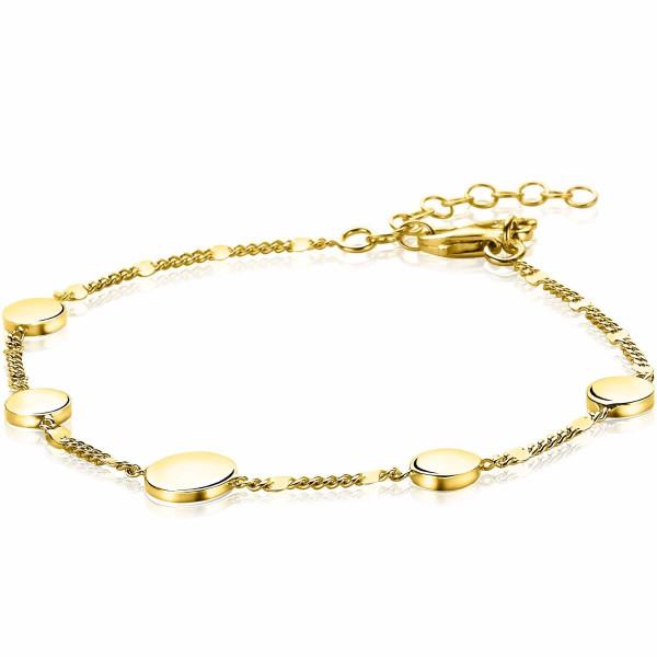 ZINZI 14K geel verguld met ronde plaatjes met gourmet schakel ZIA2158G