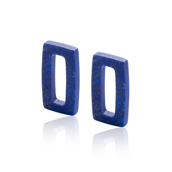 Zinzi oorbedels rechthoek Lapis Lazuli zonder oorringen ZICH2231